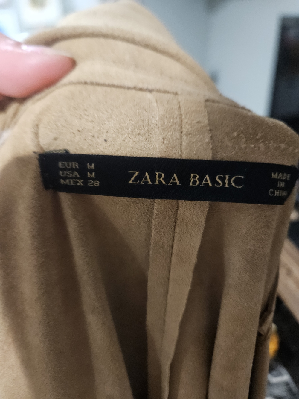 Zara Faux Suede Fringe Cardigan Jacket Western Boho Duster Tan. Size M - Picture 3 of 15